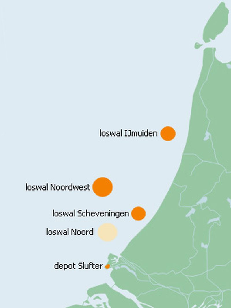 Stortlocaties van baggerspecie | © Ecomare, Reindert Welmers, Gerbrand Gaaff