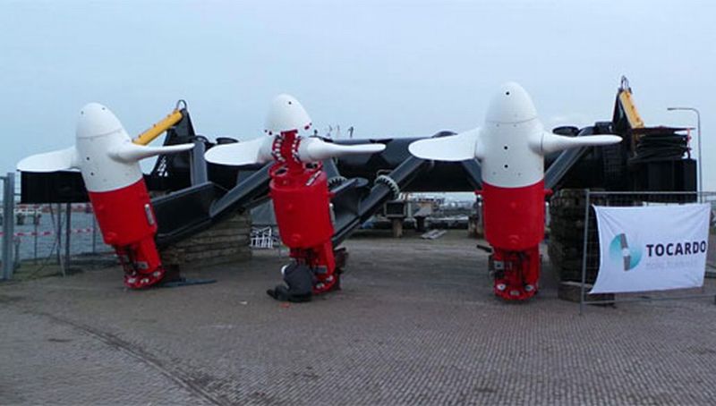 Onderwaterturbines klaar voor installatie bij Den Oever | © Ecomare, Torcado